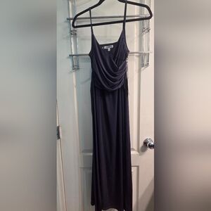 Jennifer Lopez Blue One Shoulder Cowl Neck Gown